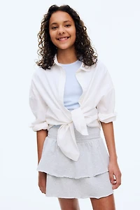 Foldover-Waist Tiered Skirt