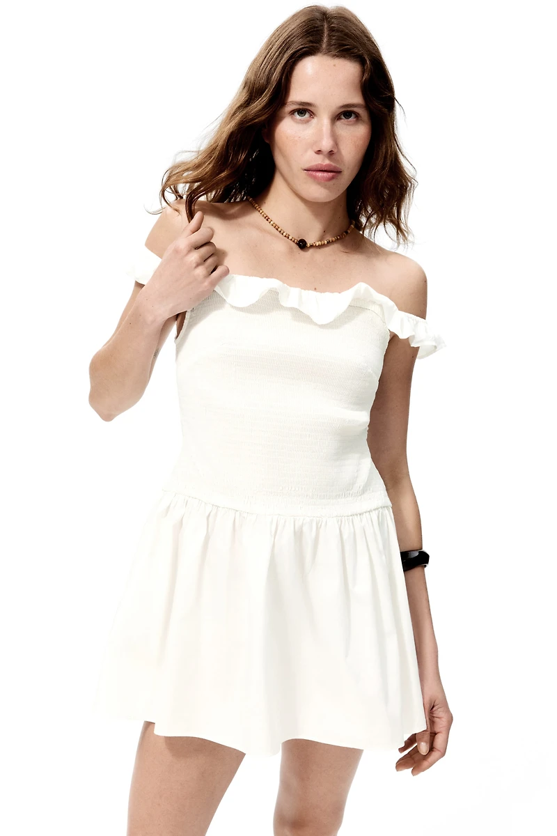 Smocked Off-the-Shoulder Dress
