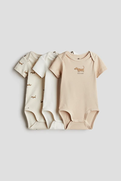 3-pack Cotton Bodysuits with Lap Shoulders