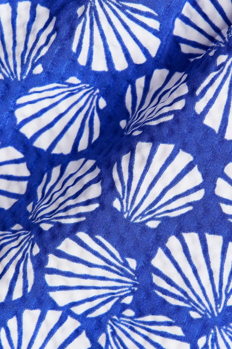 Patterned Seersucker Swim Shorts
