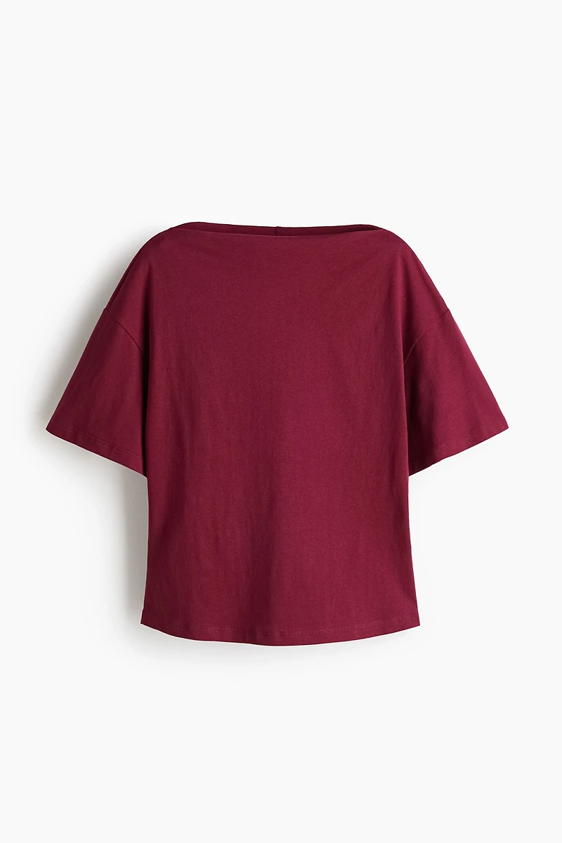 Boat-Neck Cotton Top