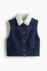 Veste sans manches double face en denim