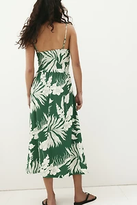 Robe smockée avec bretelles fines