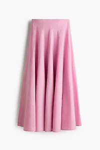 Cotton Skirt with Godet Pleats