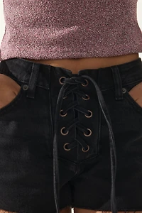 Denim Shorts with Lacing