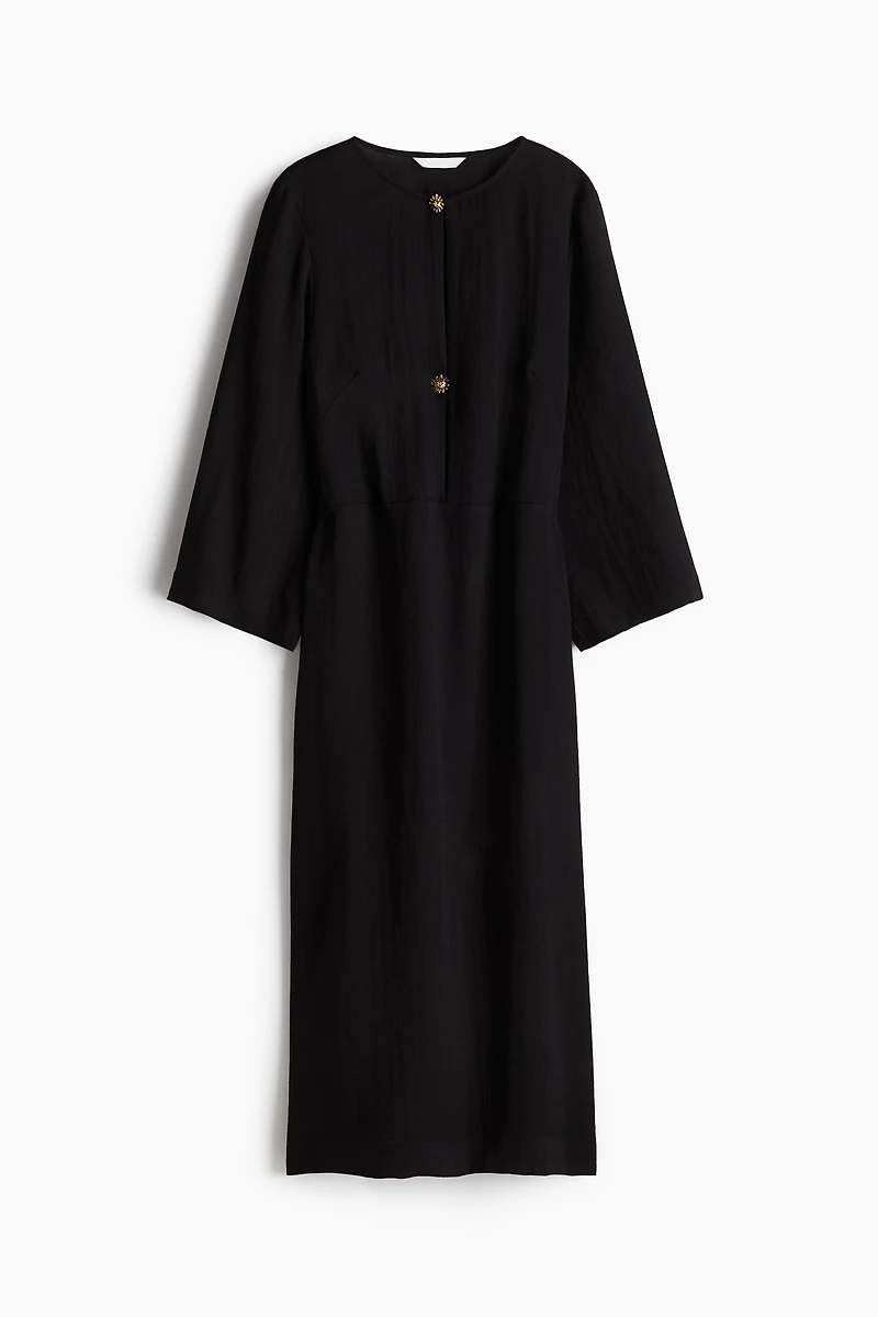 Long-Sleeved Midi Dress