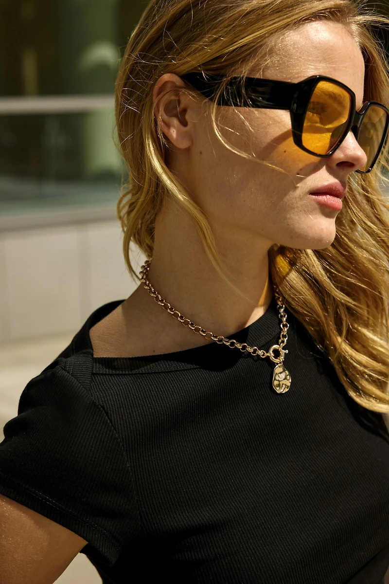 Ribbed Boat-Neck Top