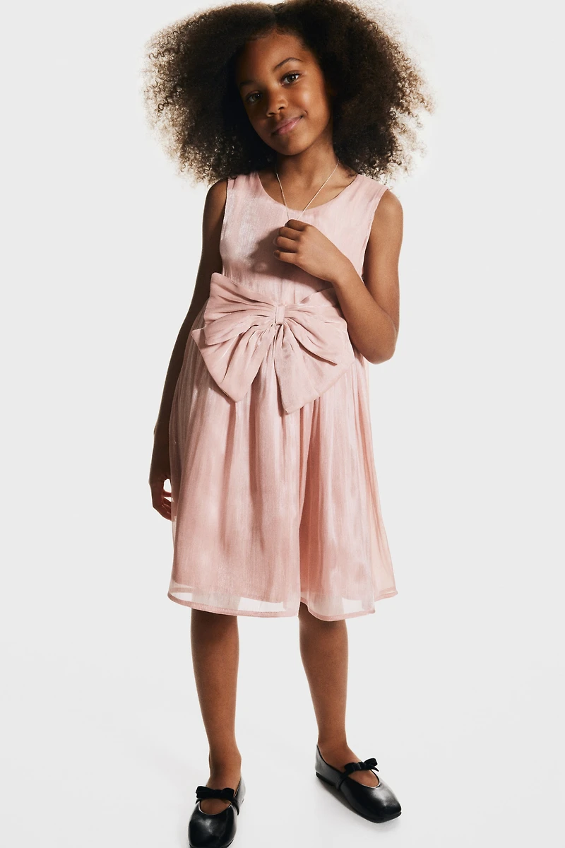 Bow-Detail Organza Dress