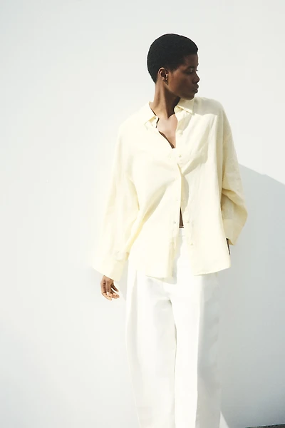 Oversized Linen-Blend Shirt