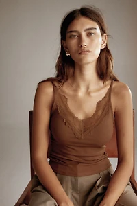 Lace-Trimmed Camisole Top