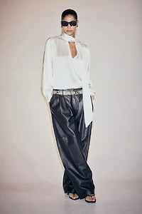 Blouse lavallière en mousseline