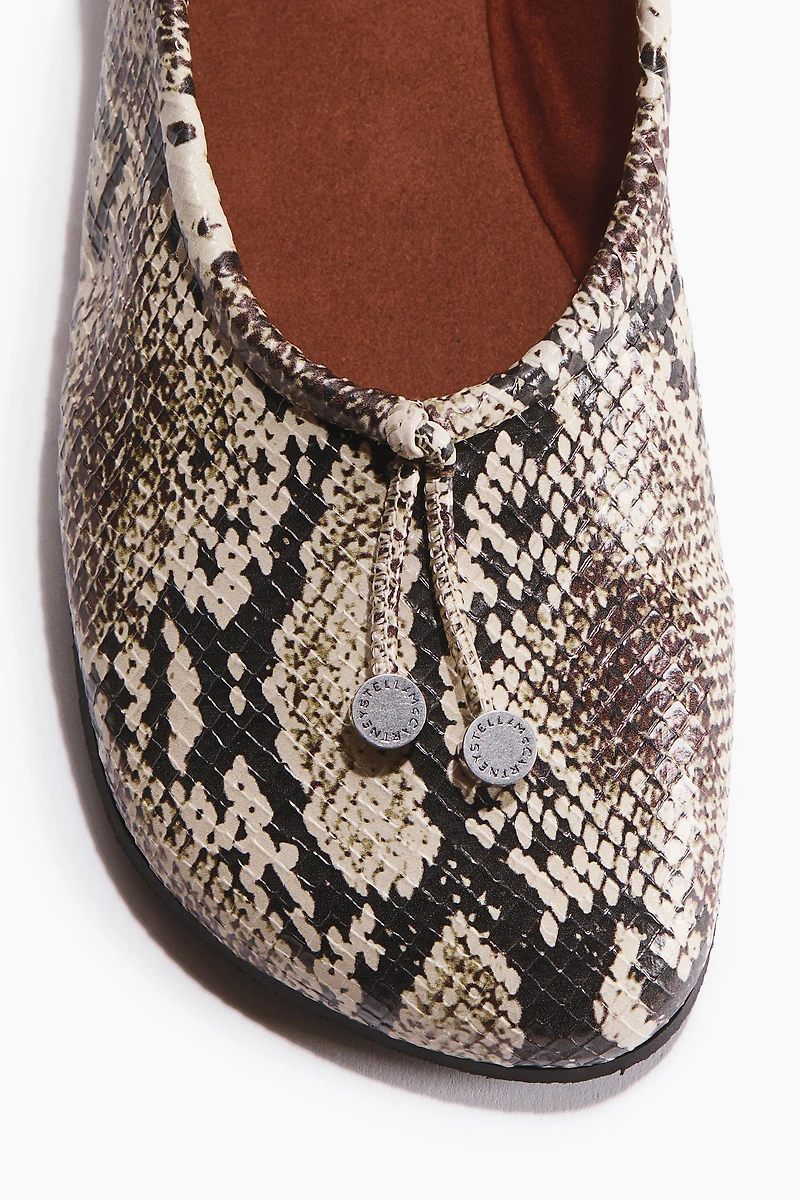 Snakeskin-Print Flats