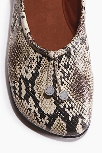 Snakeskin-Print Flats