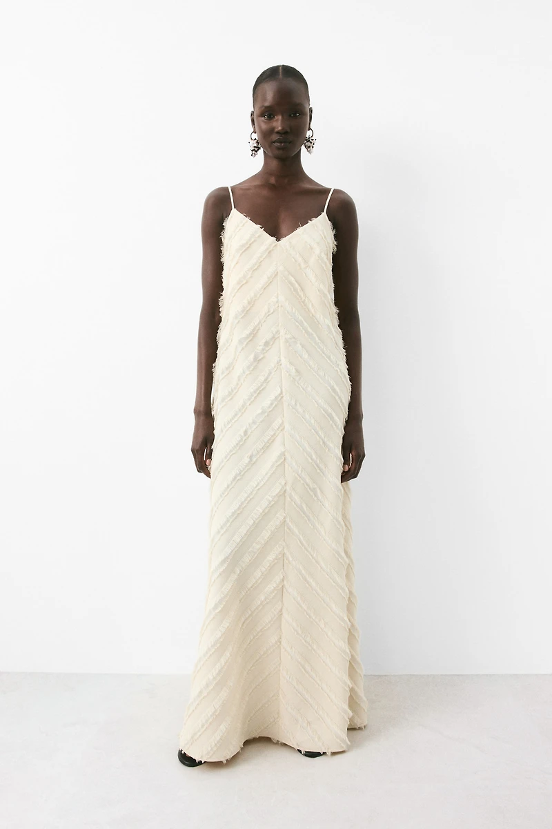 Flounce-Trimmed Strappy Dress