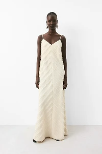 Flounce-Trimmed Strappy Dress