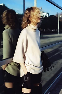 Chandail col roulé en laine