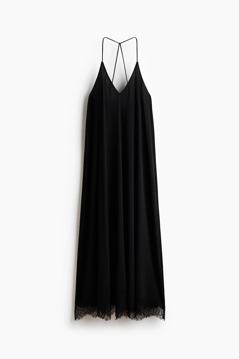 Lace-Trimmed Slip Dress