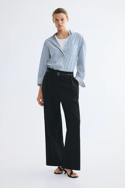 Wide-Leg Pants with Belt