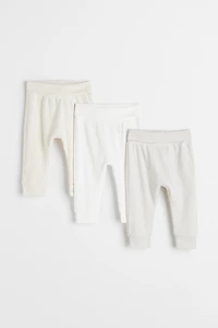 3-pack foldover-waist trousers