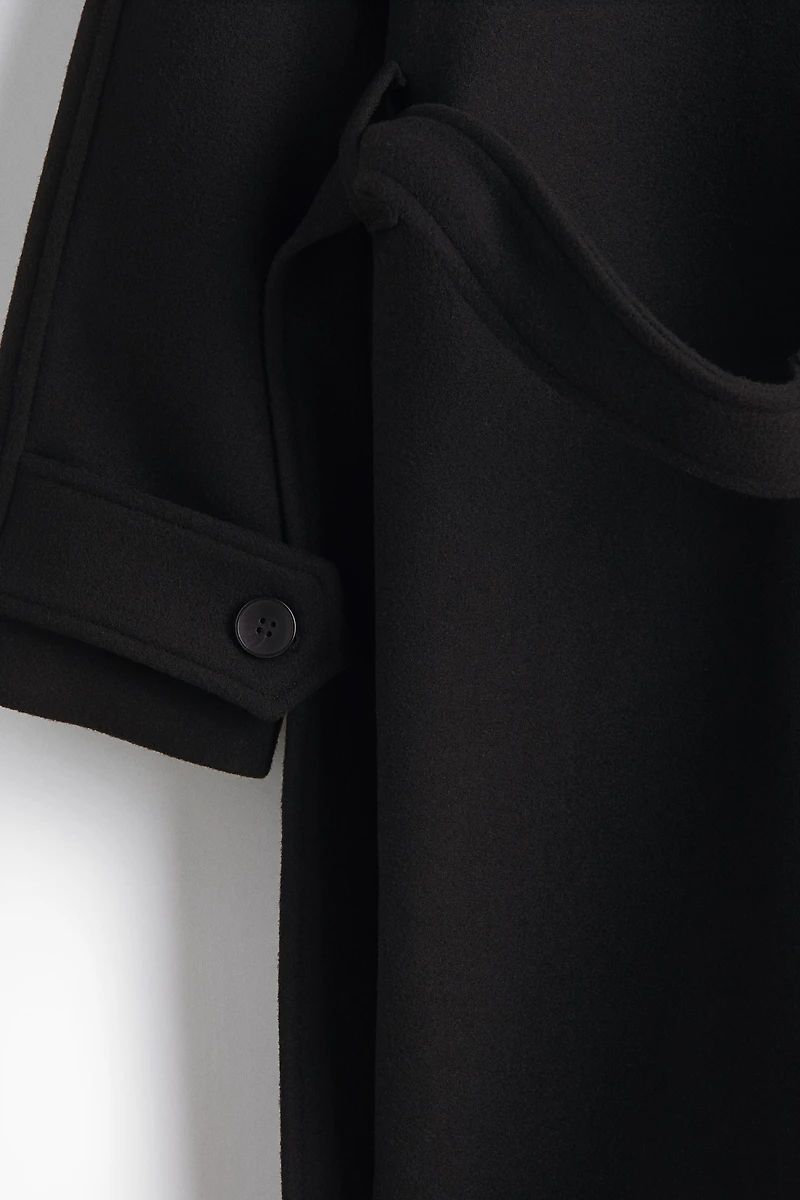 Manteau en laine mélangée avec ceinture à nouer