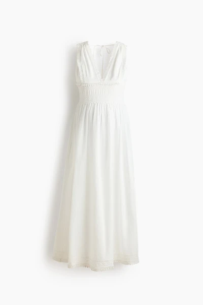 MAMA Lace-Trimmed Cotton Nursing Dress