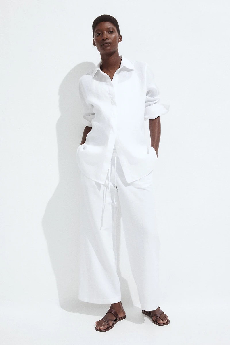 MAMA Before & After Linen-Blend Pants