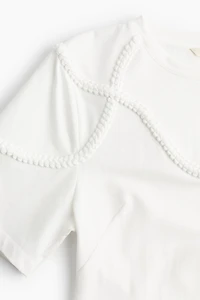 T-shirt with Braided Trim