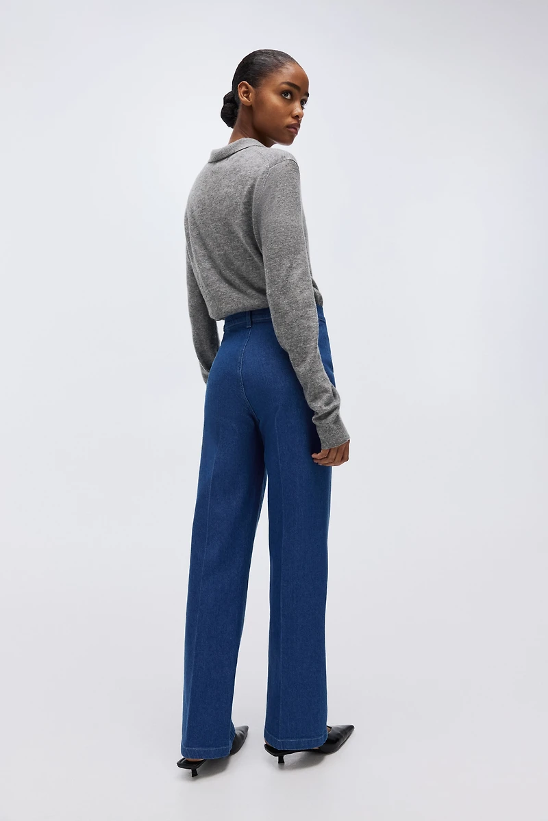 Jean droit taille haute