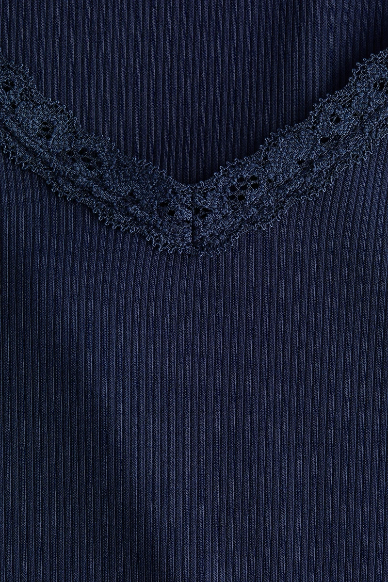 Lace-Trimmed Jersey Top