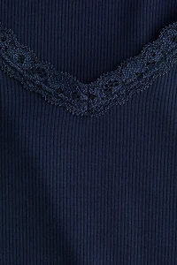 Lace-Trimmed Jersey Top