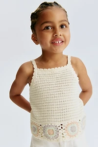 Crochet-Look Tank Top