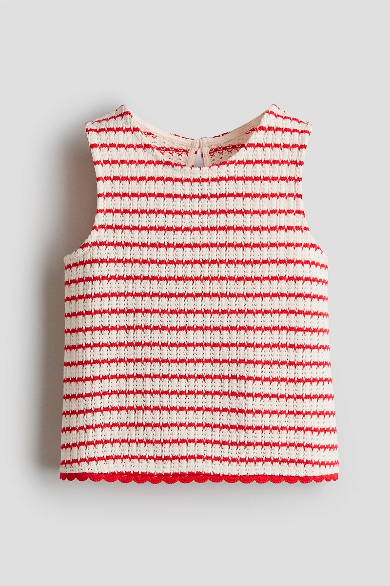 Pointelle-Knit Cotton Top