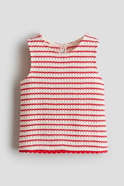 Pointelle-Knit Cotton Top