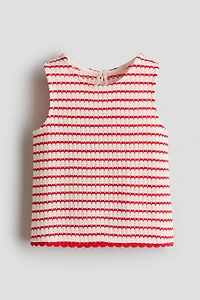 Pointelle-Knit Cotton Top