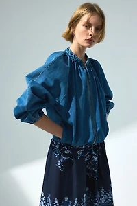 Cotton Dress with Tie-Top Shoulder Straps