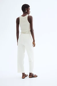 Linen-Blend Drawstring Pants