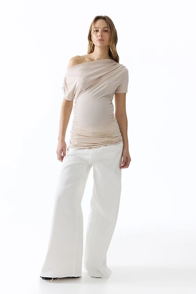 MAMA Haut asymétrique à effet drapé