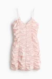 Ruched Satin Dress