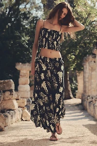 Ruffle-Trimmed Maxi Skirt
