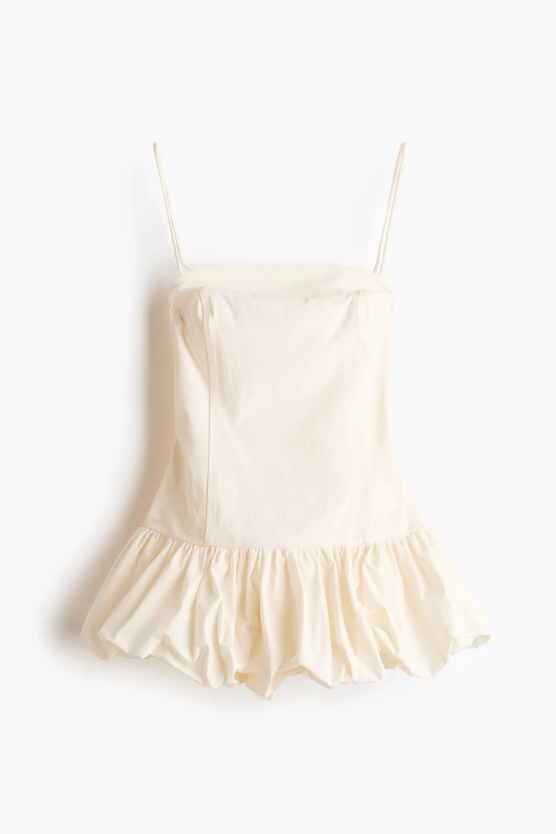 Bubble-Hem Strappy Top