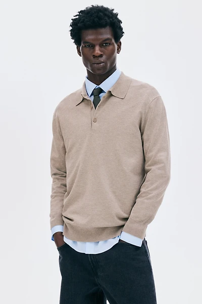 Regular-Fit Fine-Knit Polo Shirt