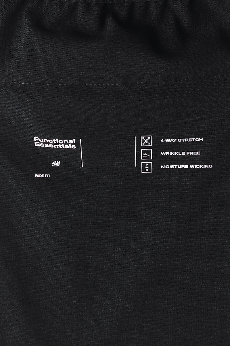 Four-Way Stretch Wide-Cut Pull-On Pants