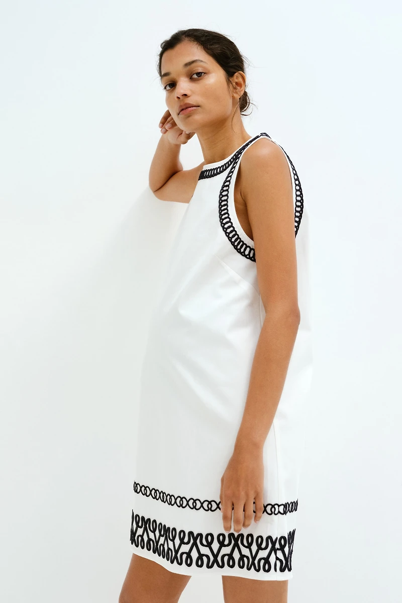 MAMA Before & After Embroidered Dress