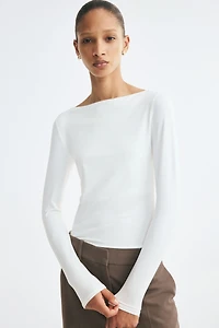Fitted Boat-Neck Top
