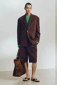 Relaxed-Fit Single-Breasted Linen Jacket