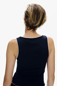 Pointelle Jersey Tank Top