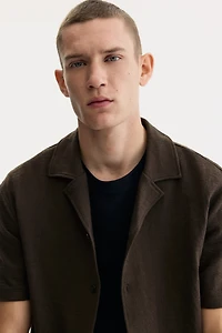 Chemise classique en jersey avec col cubain