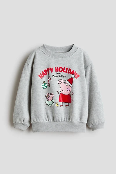 Sweatshirt with Printed Motif