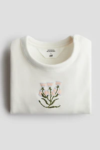 Sweatshirt with Embroidered Motif