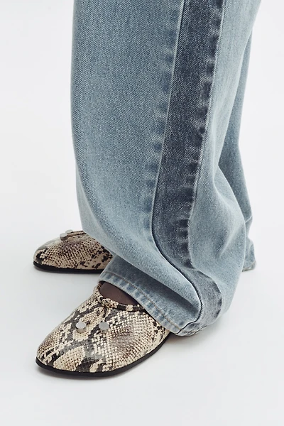 Snakeskin-Print Flats